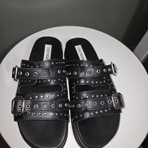 Steve Madden Black Studded Sandals